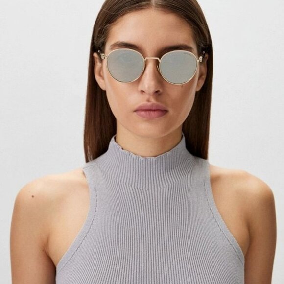 NWT MIU MIU SUNGLASSES GOLD GREY